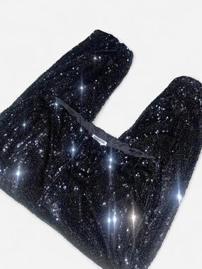 REBDOLLS • Whimsigoth Black Sequins Festival/Rave Joggers • SIZE - 2X